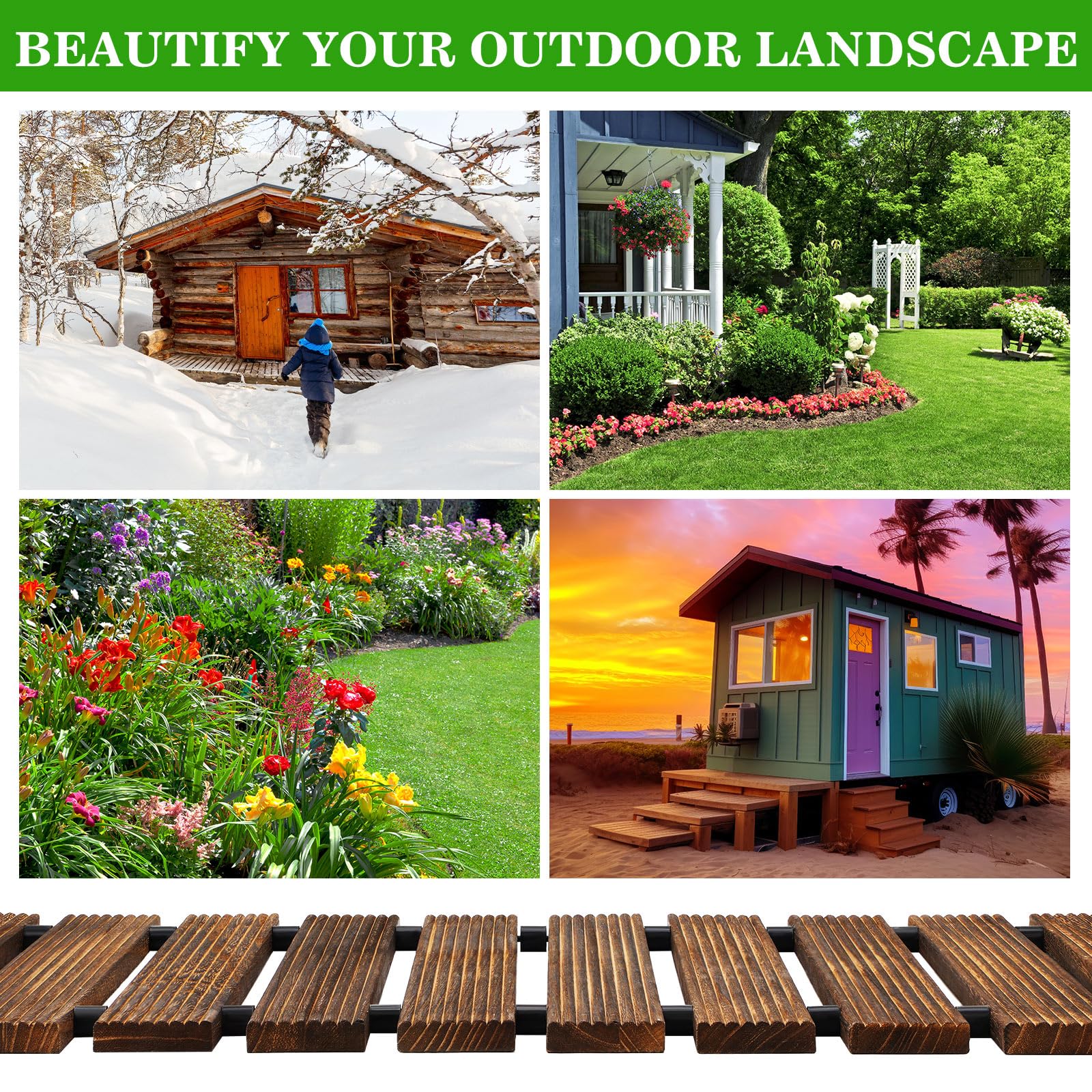 Landical wooden walkway endures sun and humidity with strong load capacity.