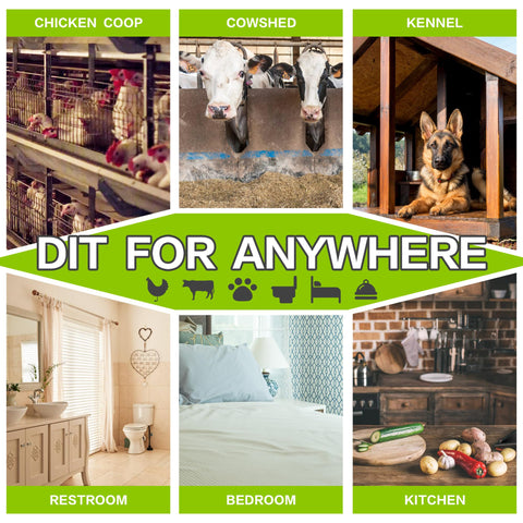 Landisun indoor-use-suitable-areas illustrates versatile placement in kitchens, pantries, and bathrooms.