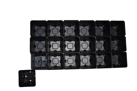 Landmark Plastics 18 pots fit a standard 1020 tray, saving space.