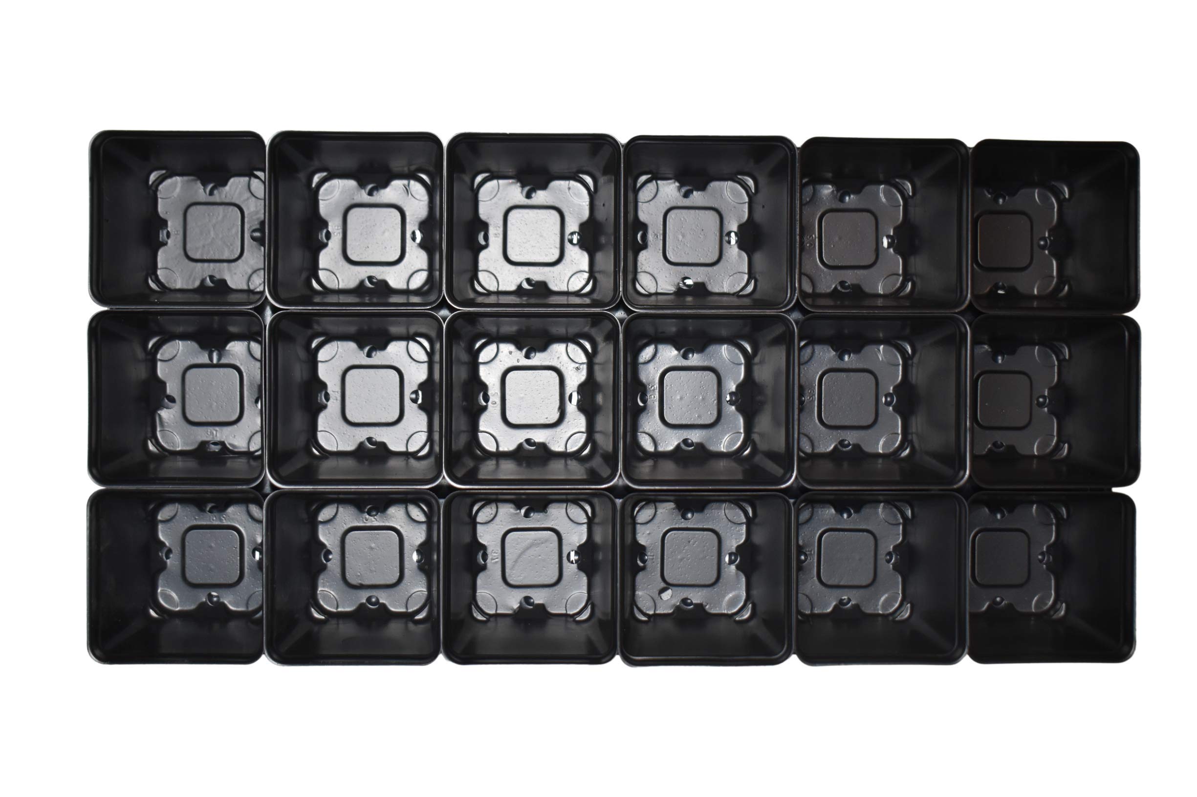 Landmark Plastics pot-and-tray assembly demonstrates efficient seed organization.