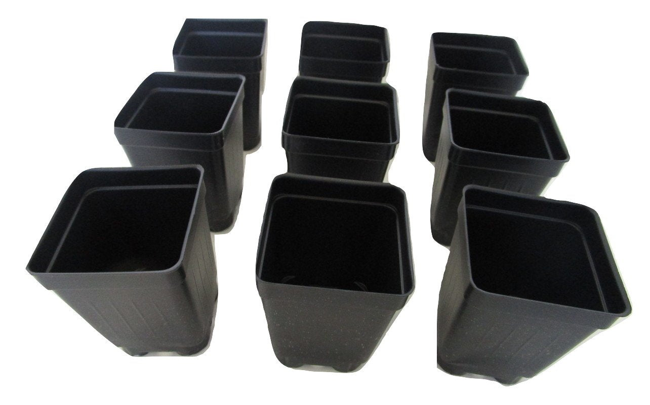 Landmark Plastics 2.5-inch square extra-deep pot side view showing rigid durable walls