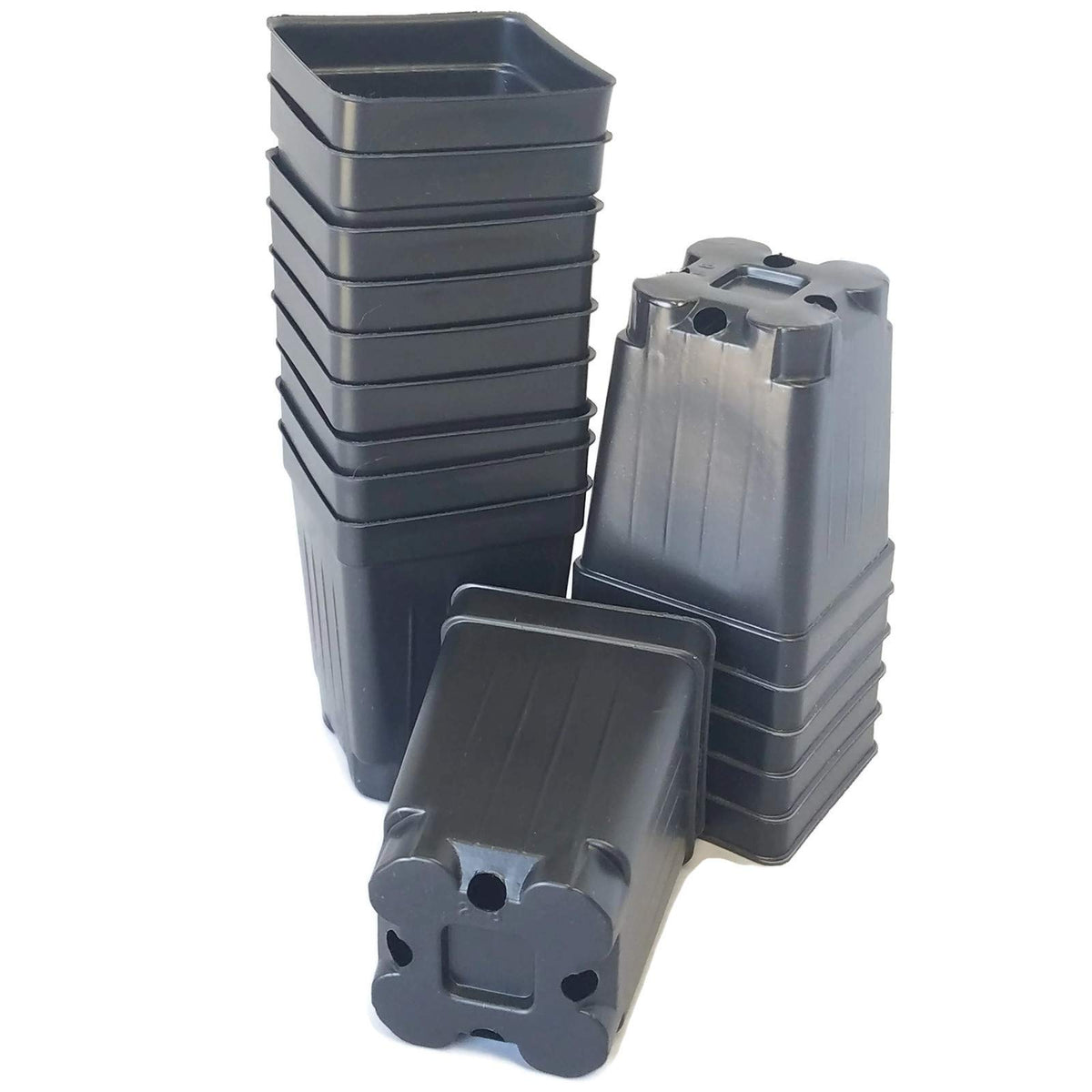 Landmark Plastics 2.5-inch square extra-deep nursery pot top view for seed starting