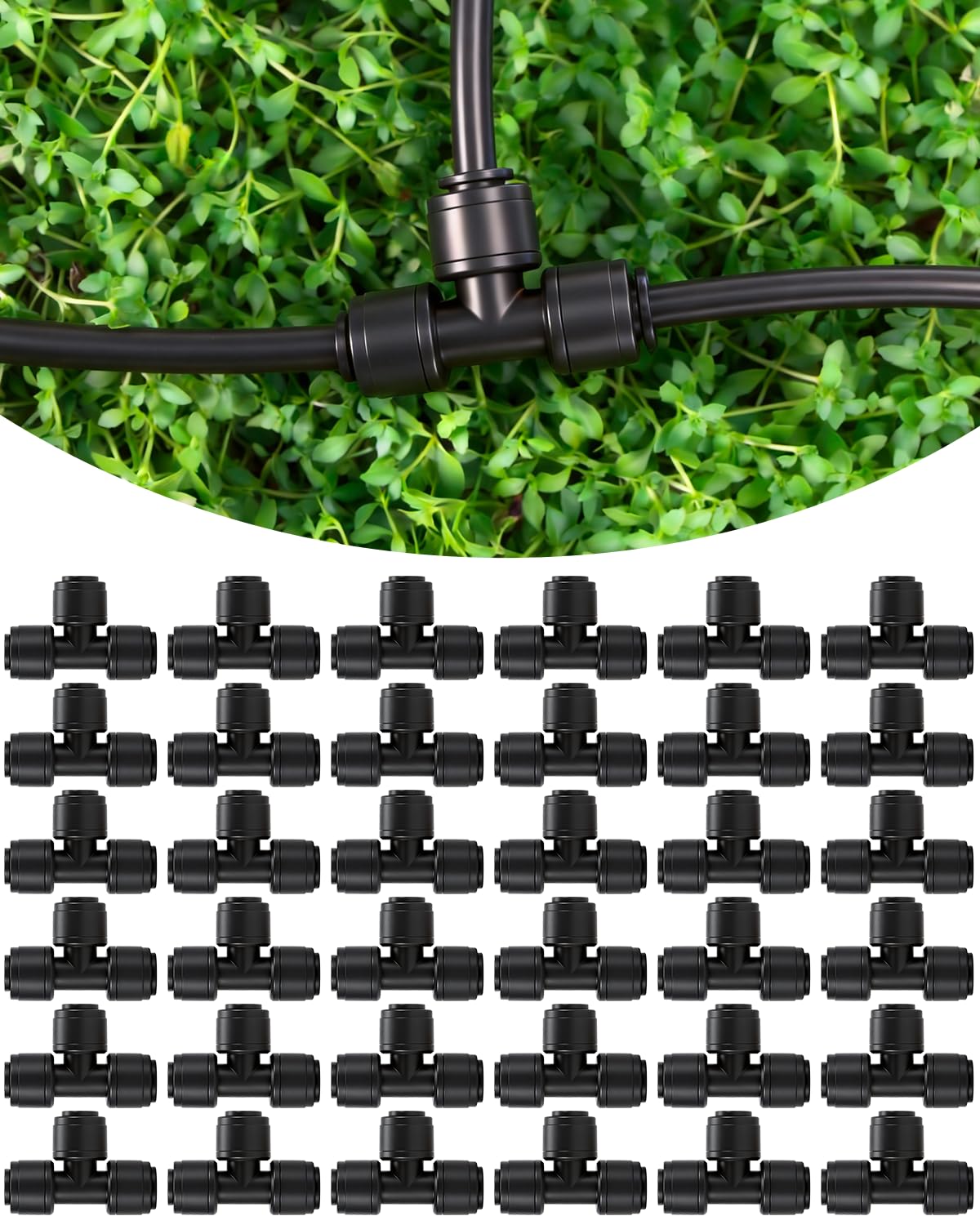 Landtouch 36-pack quick-connect tee for drip irrigation, easy installation.