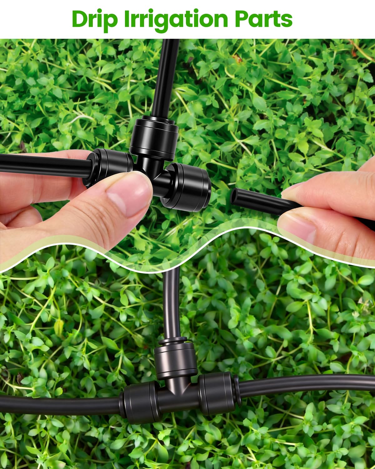 Landtouch-compatible drip system parts enable a cohesive irrigation setup.