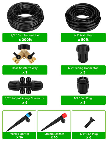 Landtouch 200ft 1/4 inch branch tubing extends reach for raised beds and greenhouse corners