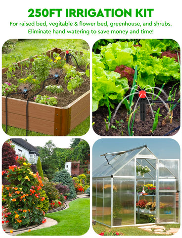 Landtouch irrigation system suits outdoor gardens, greenhouses, and raised beds with flexible setup