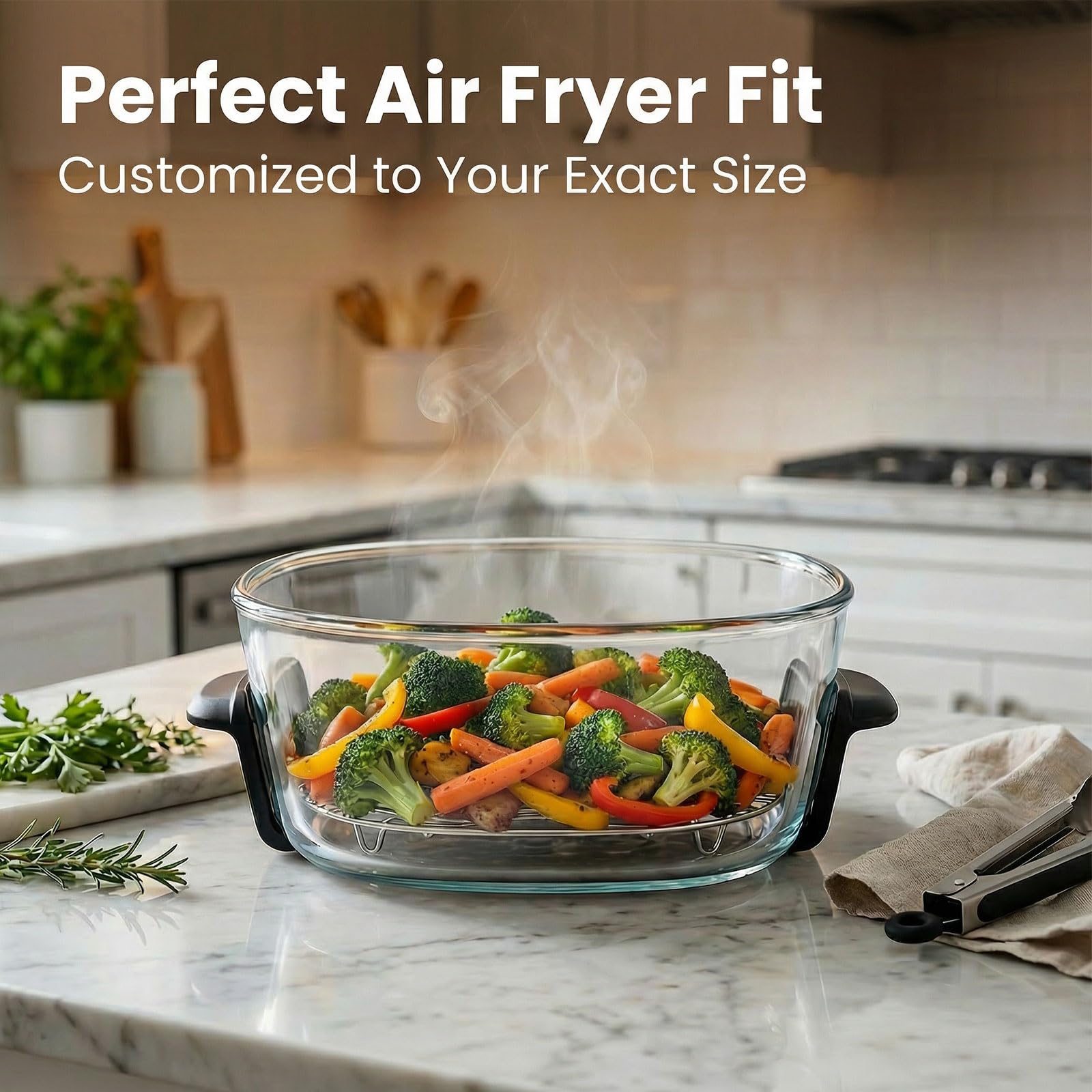 Lanejoy 304 stainless steel rack delivers durable, odor-free air frying.