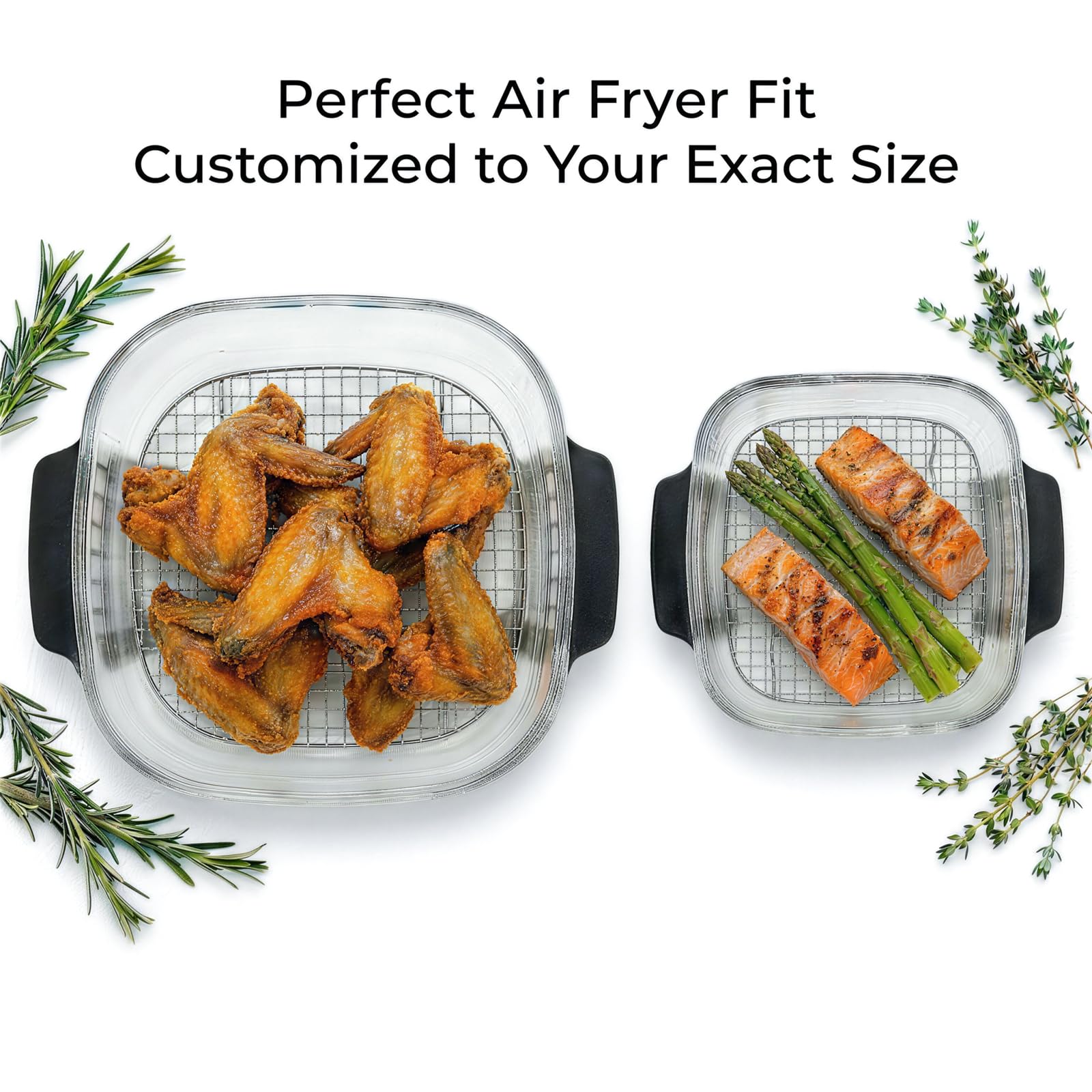 Lanejoy large rack fits the 4-quart glass bowl for even heating.
