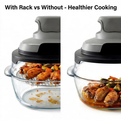 Lanejoy small rack designed for 6-cup containers improves stability during cooking.