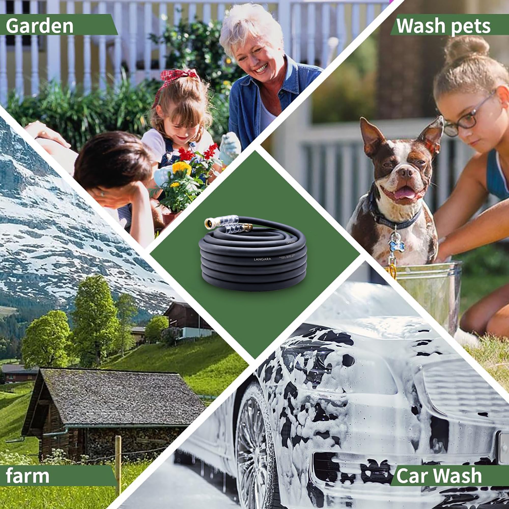 Langara heavy-duty hose supports car washing and gardening tasks