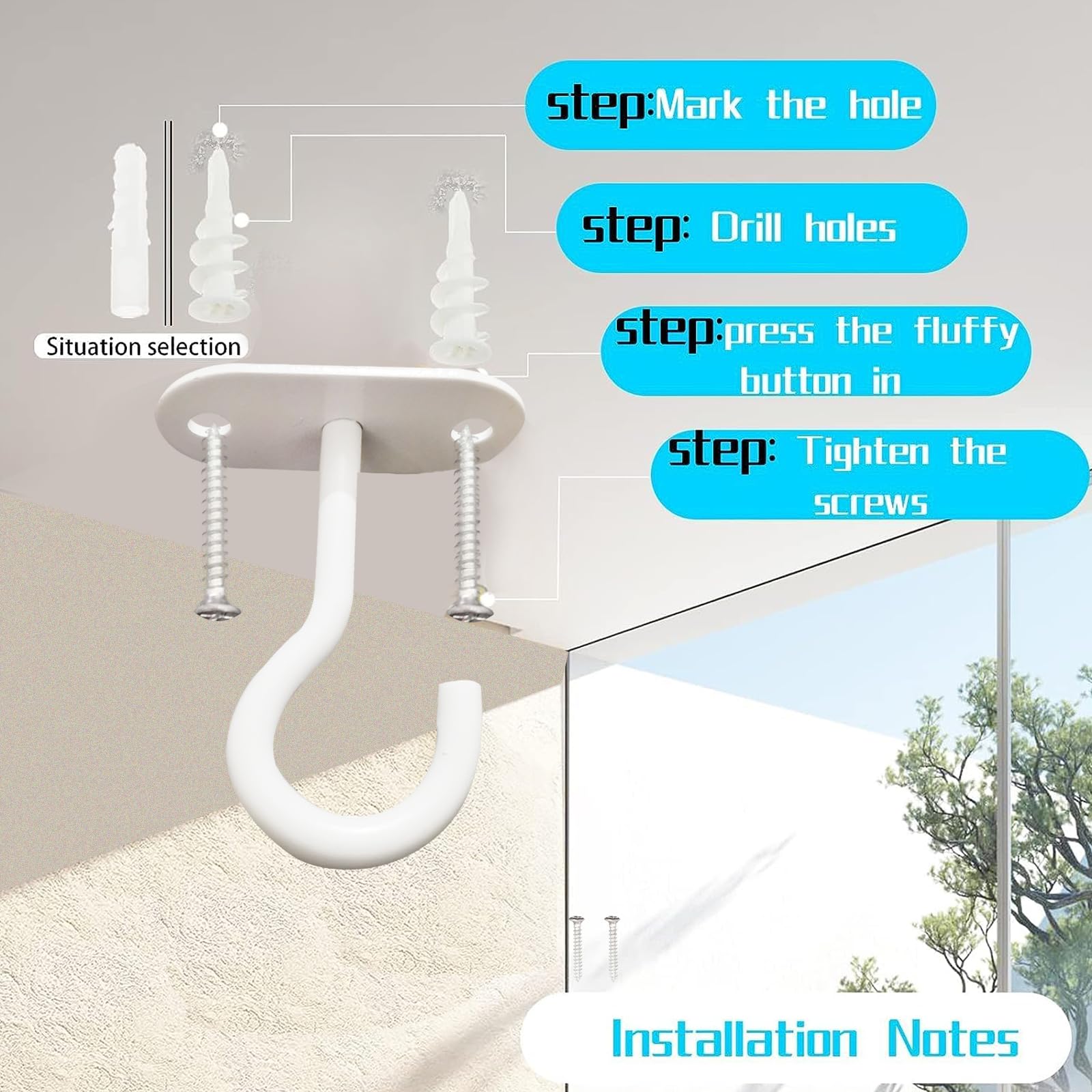 LangPu included anchors simplify mounting on drywall or concrete
