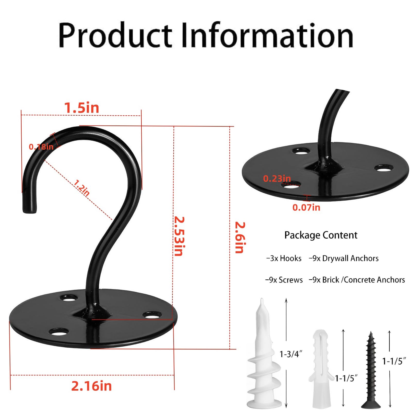 LangPu ceiling hook on brick-wall installation demonstrates heavy-duty support.