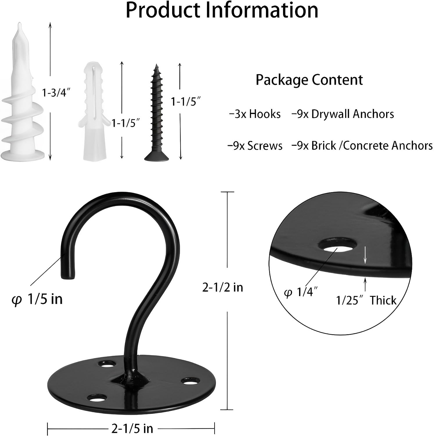 LangPu metal finish ceiling hooks with rust-resistant design.