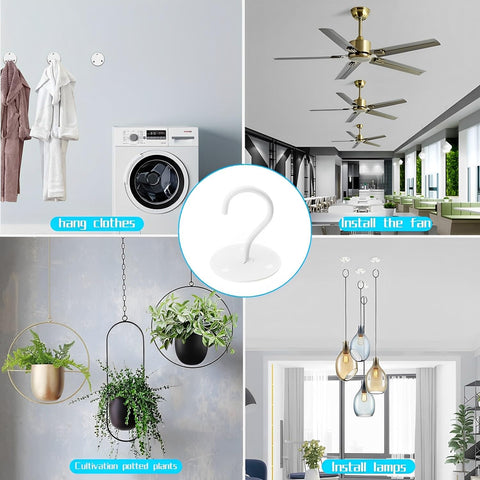 LangPu white 3-pack ceiling hooks blend with decor.