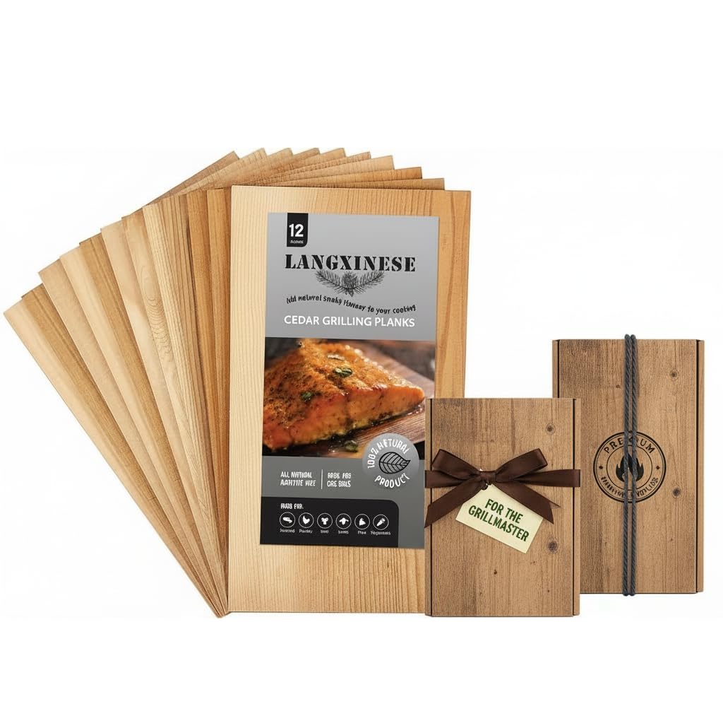 Langxinese cedar grilling planks for salmon deliver smoky flavor and moisture.