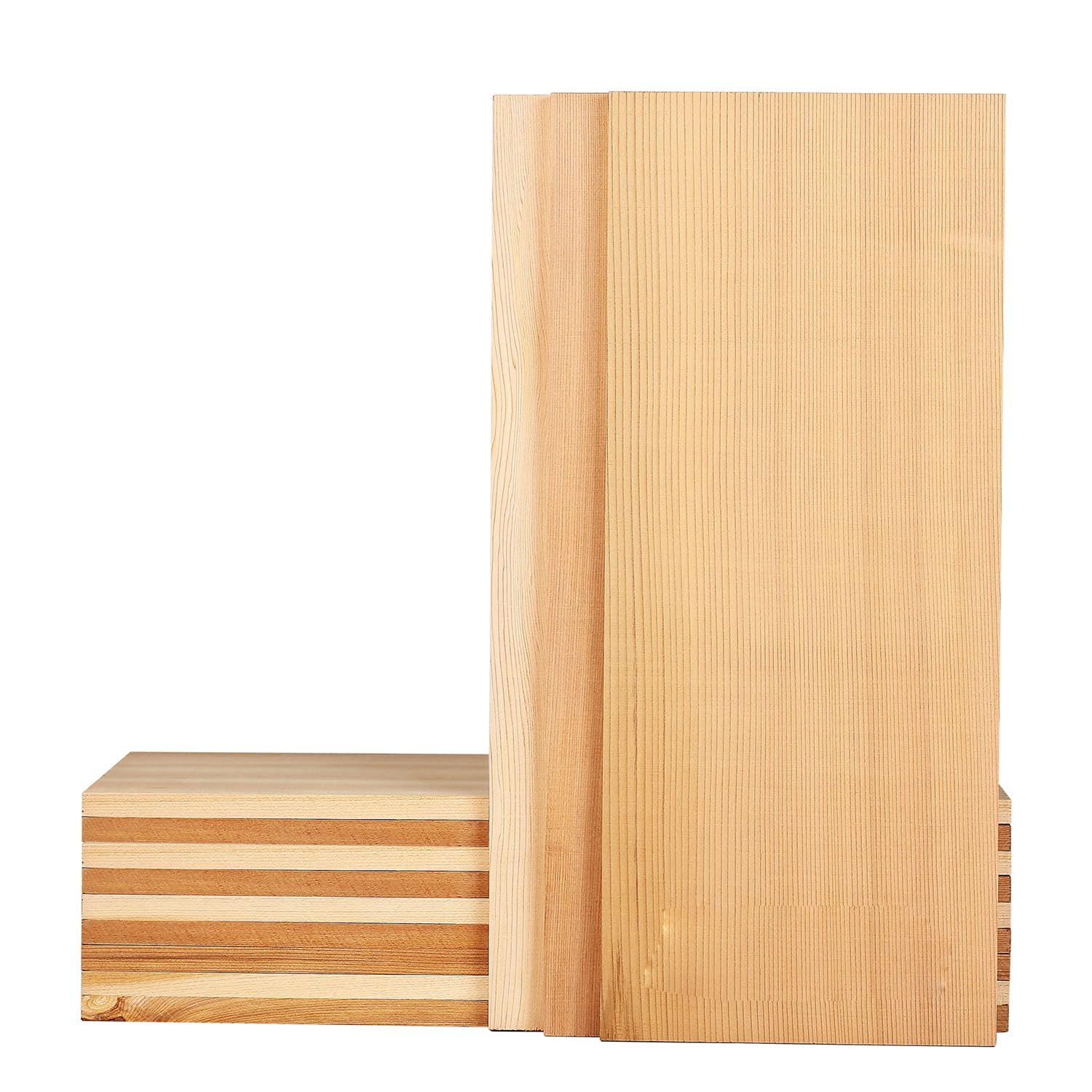 Langxinese Wider cedar planks soaking in water before grilling.