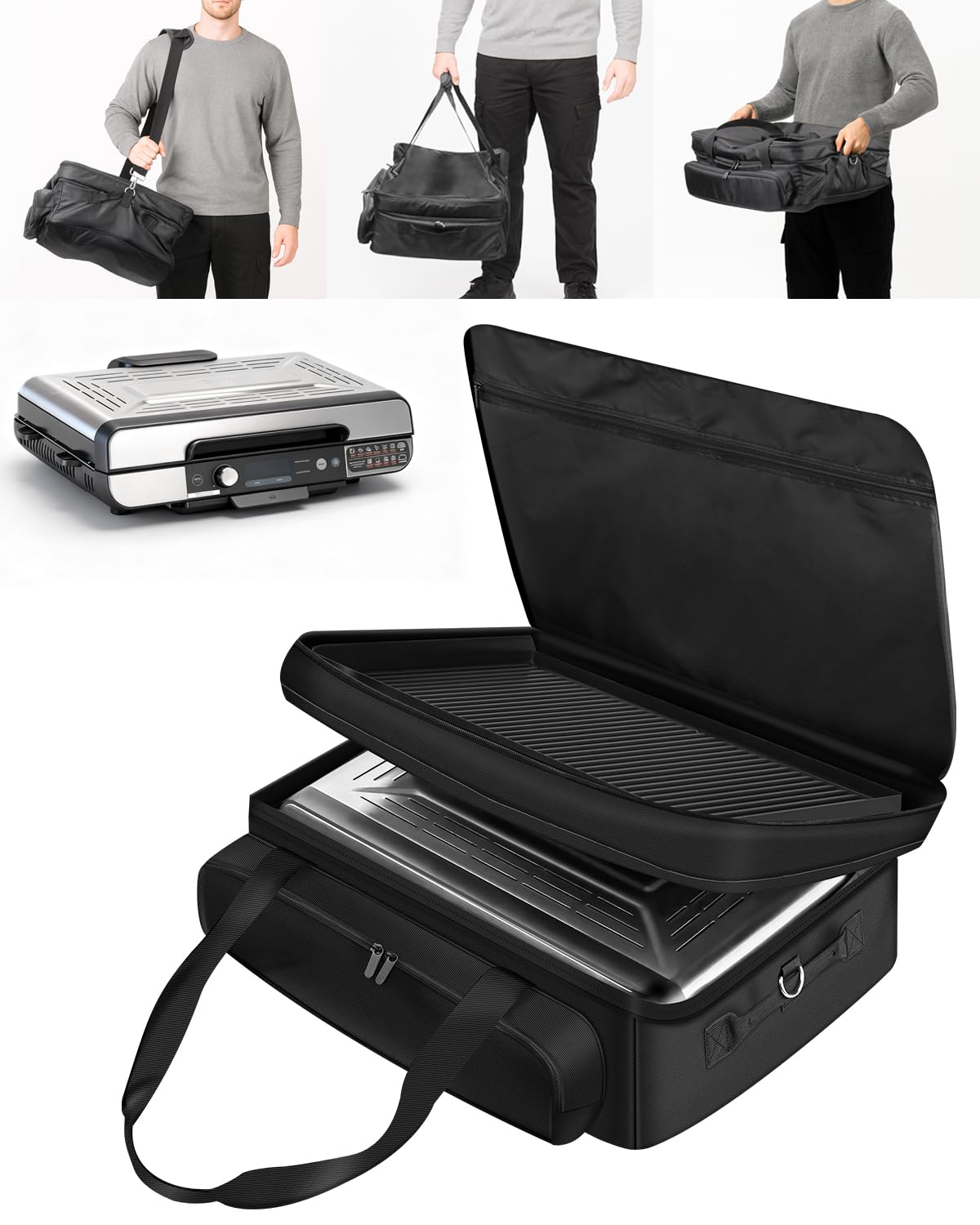 LANGZIHT Ninja Sizzle Pro XL GX101 carrying bag front view shows organized storage.
