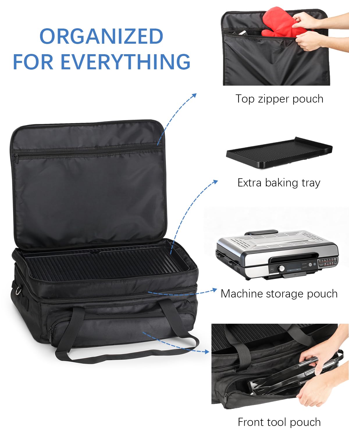 LANGZIHT Ninja Sizzle Pro XL GX101 shoulder strap removable for comfortable, hands-free carrying.