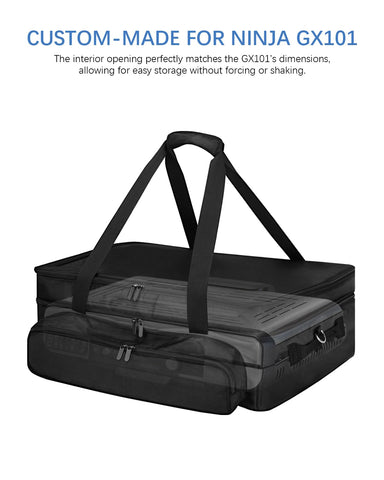LANGZIHT Ninja Sizzle Pro XL GX101 carrying bag top lid pocket for plates.