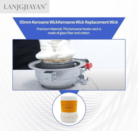 LANJGJIAYAN universal-compatibility wick fits most indoor kerosene heaters for flexible replacement.