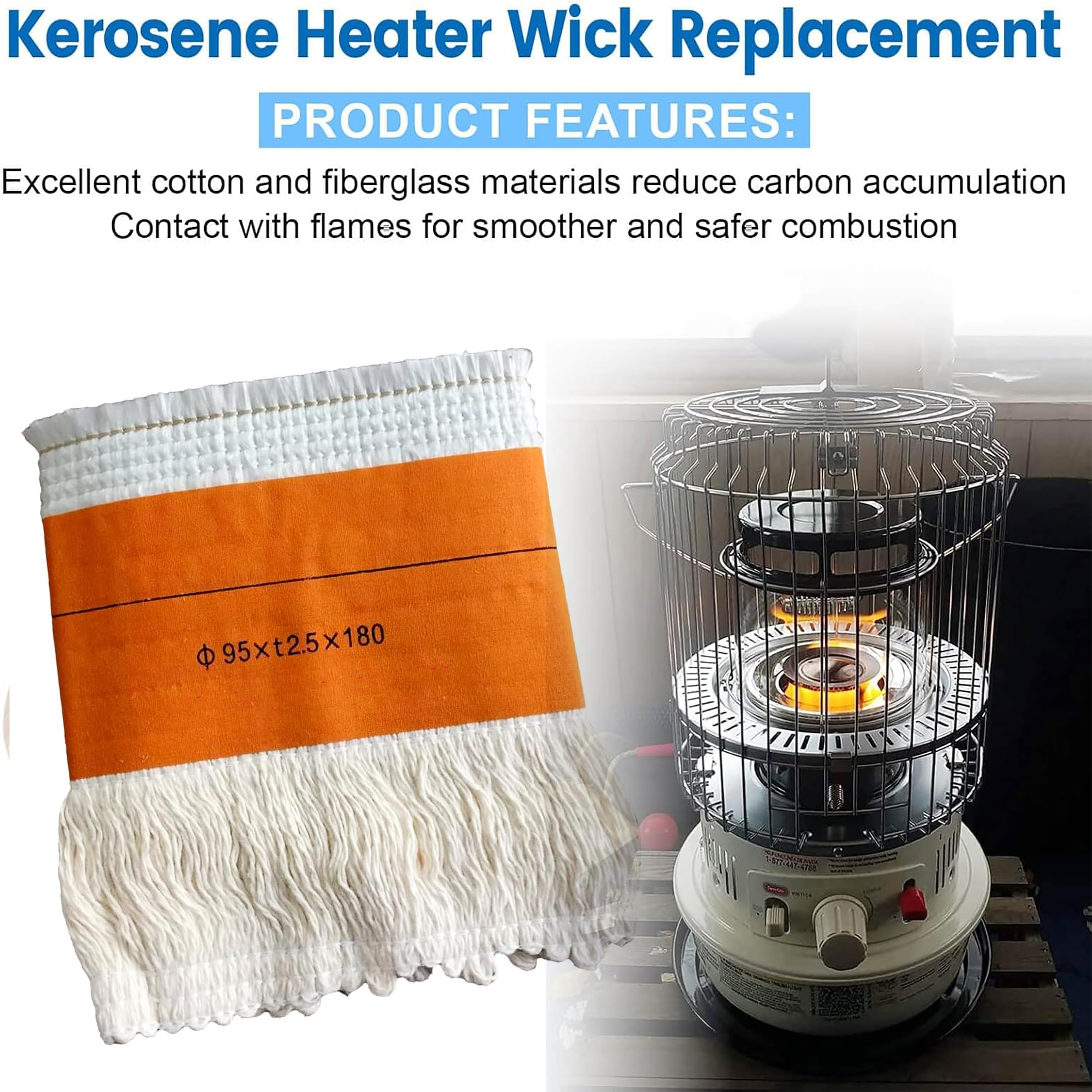 LANJGJIAYAN kerosene-wick replacement supports easy upkeep and quick heater restoration.