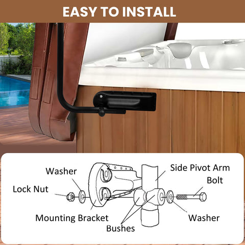 Lanmun spa cover lifter easy-install guide enables quick, tool-free setup.
