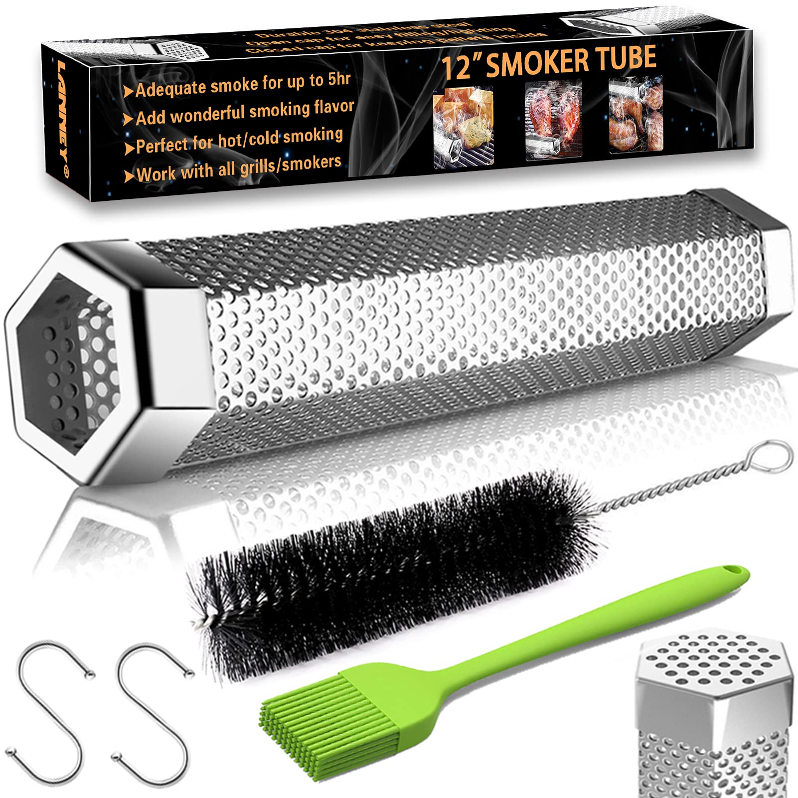 LANNEY 12-inch smoke tube with diffusion holes for even smoke
