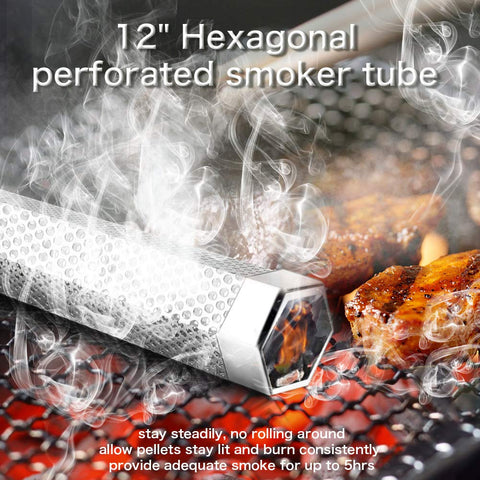 LANNEY hexagonal design keeps the tube steady on grills