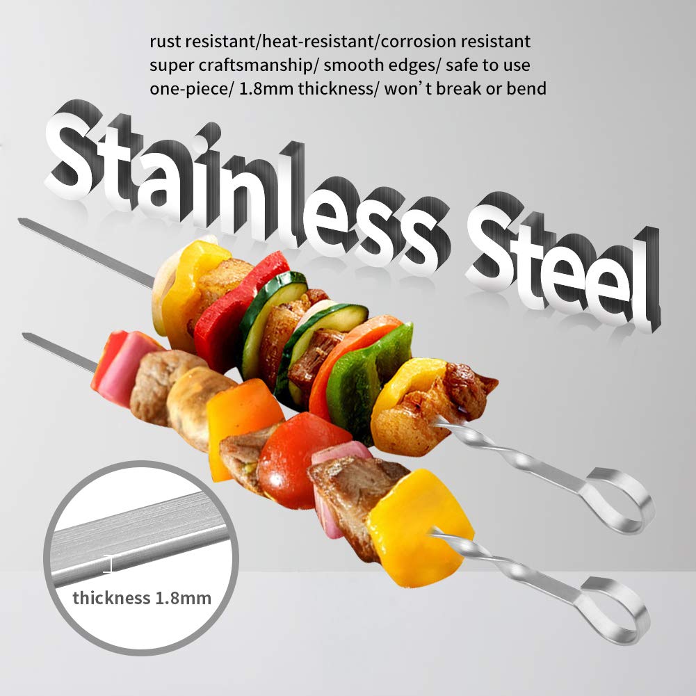 LANNEY kebab skewers with angled tip design for easy piling without splintering