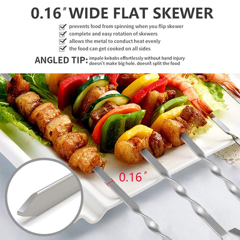 LANNEY stainless steel skewers easy to clean and reusable after grilling