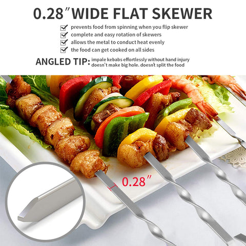LANNEY long ergonomic handles keep hands away from heat during grilling.