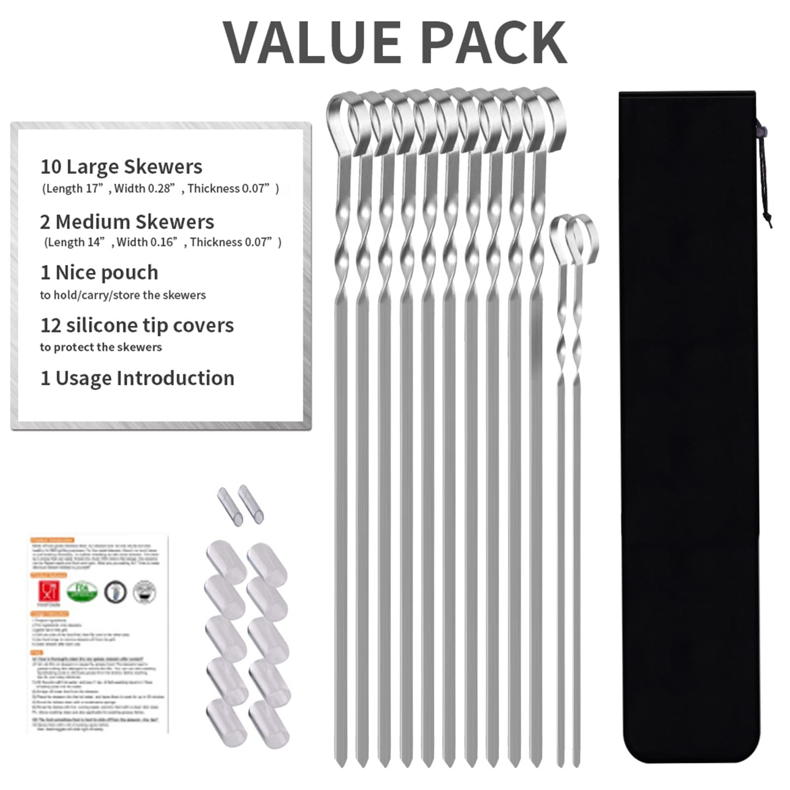 LANNEY tip covers and storage pouch protect and organize grilling tools.