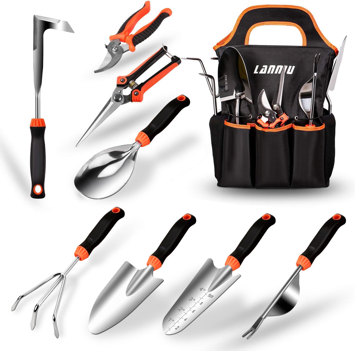 LANNIU complete garden tool set for versatile yard tasks and efficient maintenance.