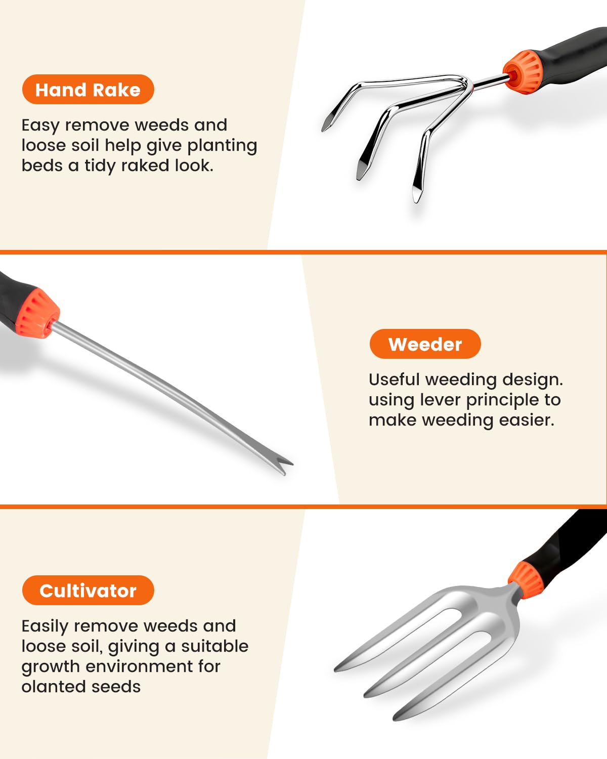 LANNIU trowel in use for precise transplanting and soil aeration.