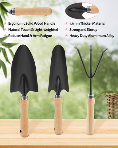 LANNIU transplant trowel with ergonomic handle for transplanting.