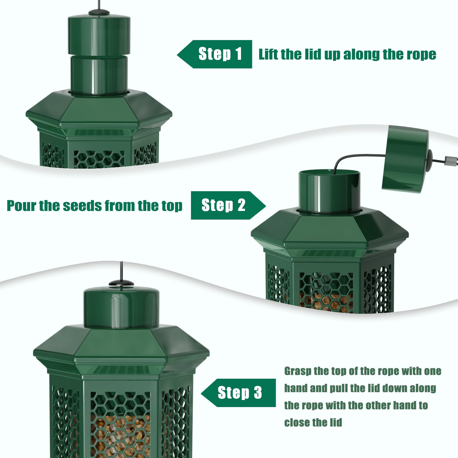 Lannso durable metal casing ensures weather-ready outdoor use.