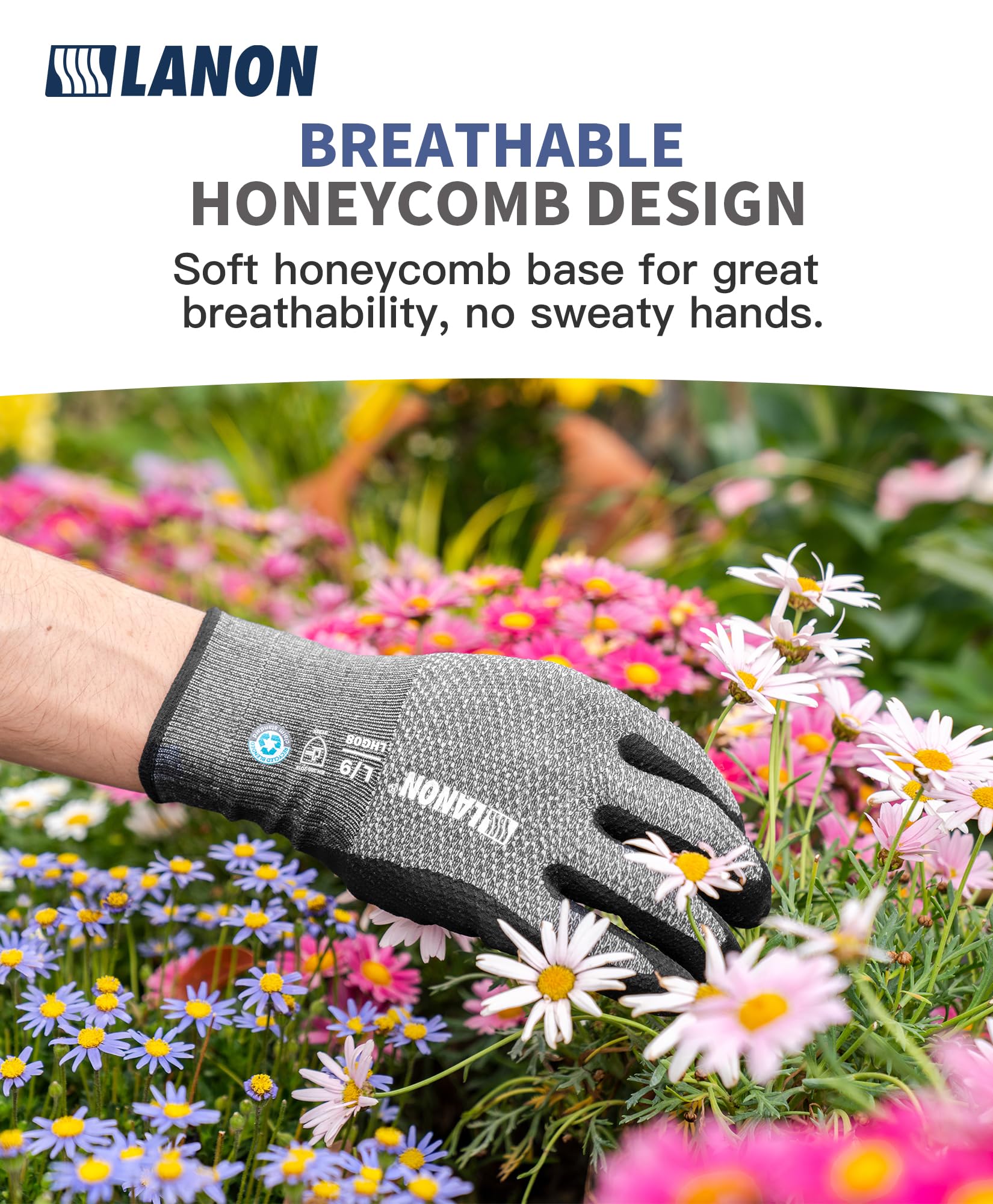 LANON bluebird gloves offer reliable grip for digging and harvesting.
