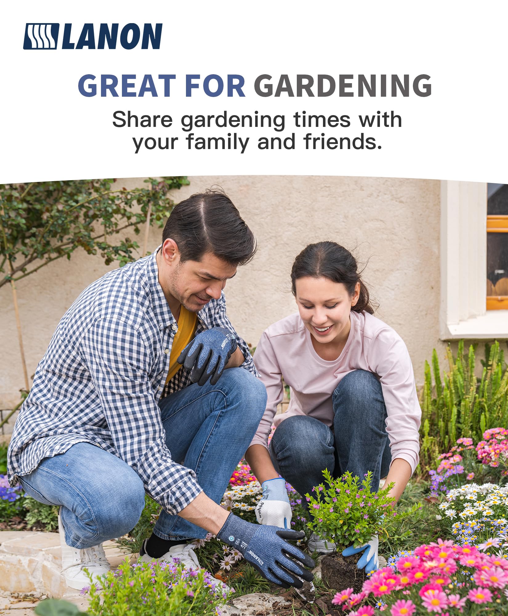LANON gloves are touchscreen compatible for quick device checks in the garden.