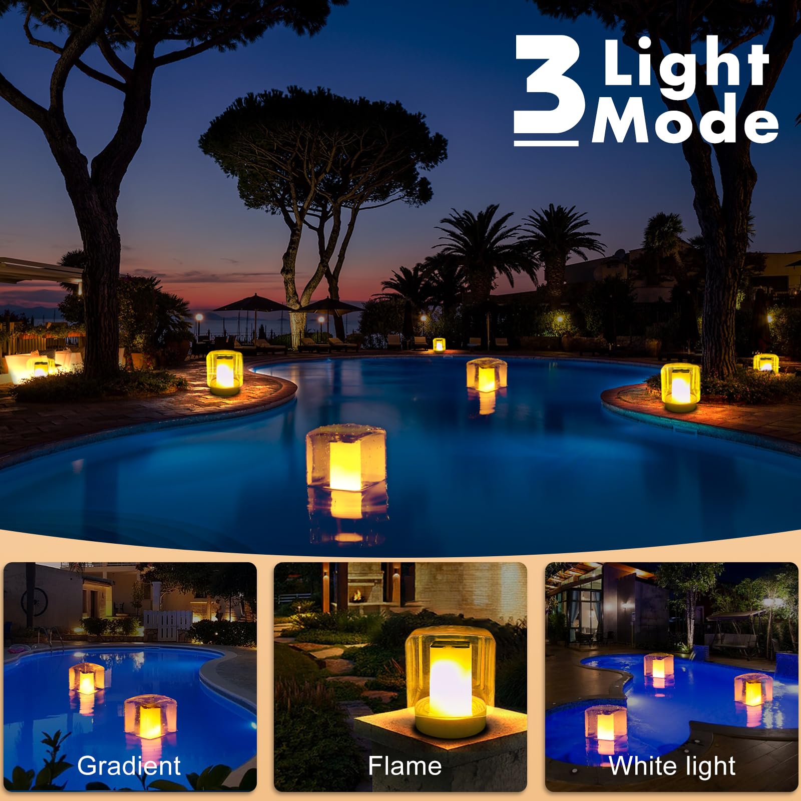 LanPool durable ABS floating light withstands outdoor weather.