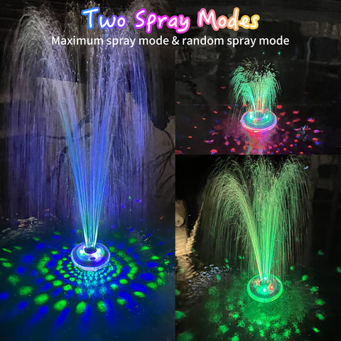 LanPool LED light show illuminates spray for night-time swimming fun.