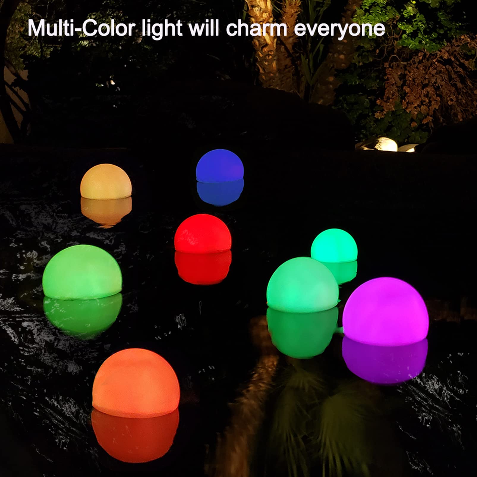 LanPool RGB color-changing ball demonstrating vivid modes for pool parties