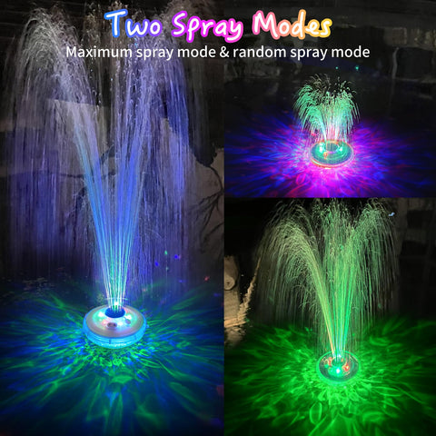 LanPool underwater lights enhance fountain display and pool aesthetics.