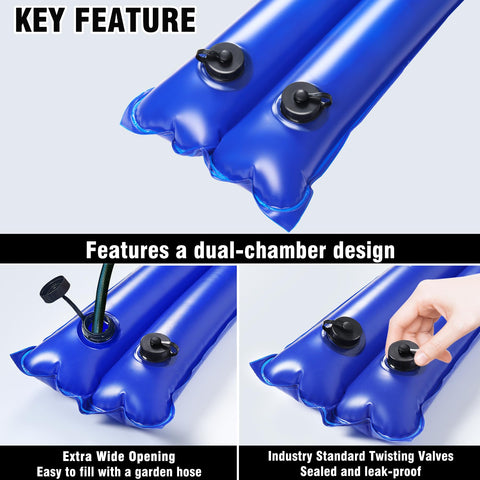 LanPool water tubes with screw caps enable quick fill and release.