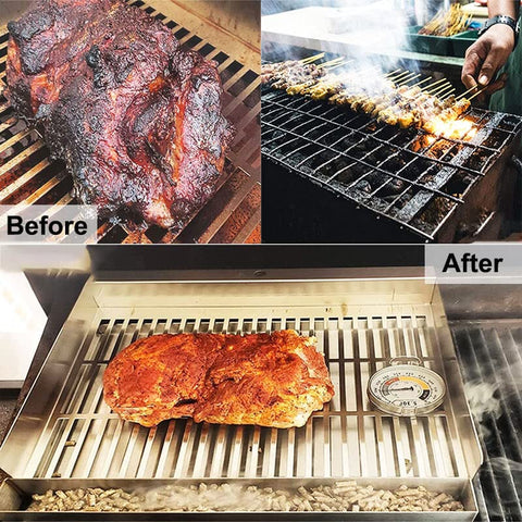 Lanpuly non-bristle scraper prevents loose bristles in foods or ovens.