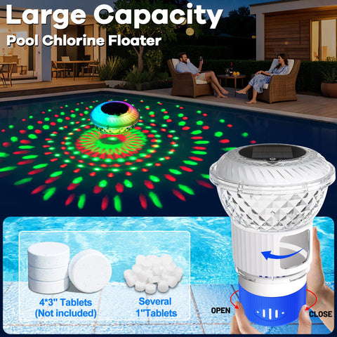 LanSuper collapsible chlorine floater stores compactly when not in use.