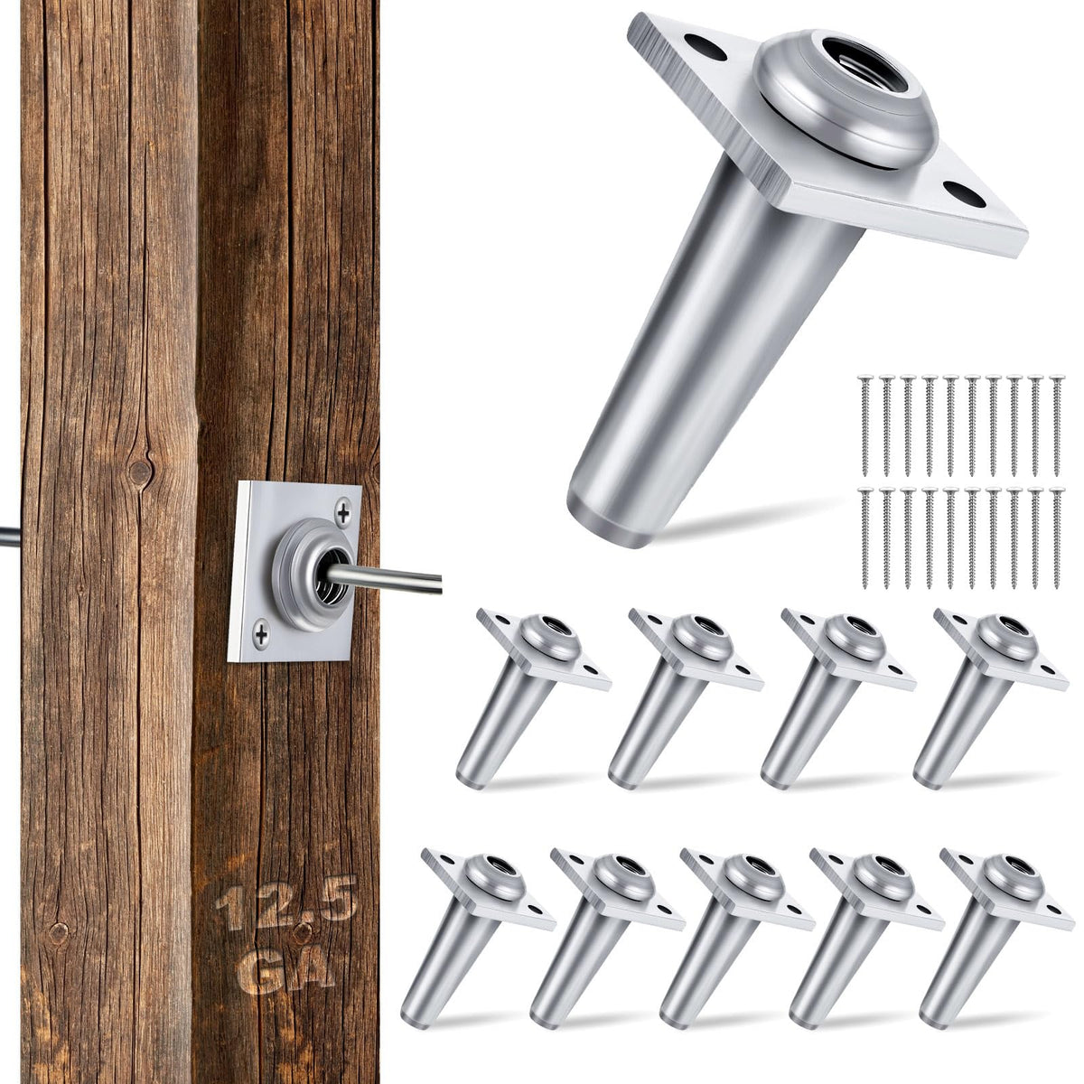 Lanties anchor wire vise packaging showing 10 vises and screws for easy garden setup