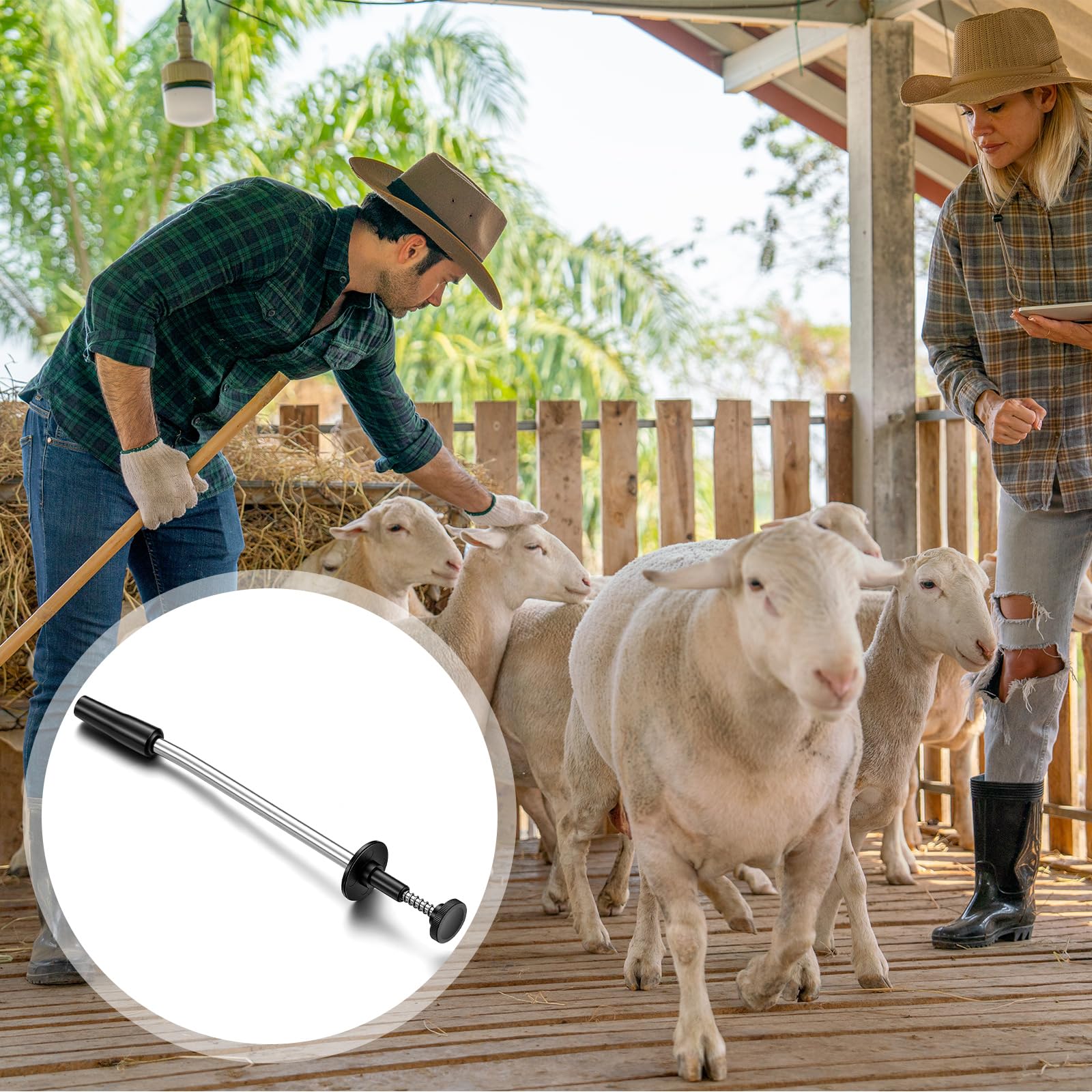 Lanties curved bolus gun durable-rust-resistant construction withstands farm conditions