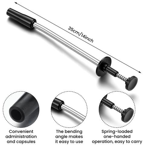 Lanties curved bolus gun with stainless steel body ensuring farm durability
