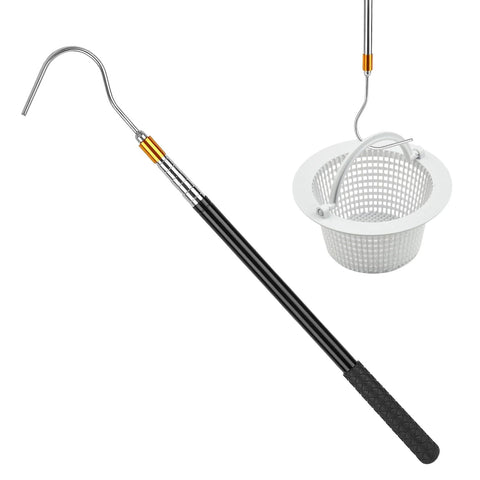 LANTONGJIANPP pool skimmer basket hook extendable reaches distant baskets for faster cleaning
