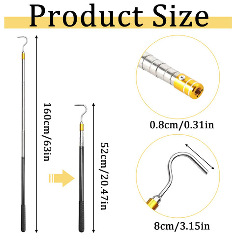 LANTONGJIANPP telescopic pool hook 63 inches lets you clean without bending or kneeling